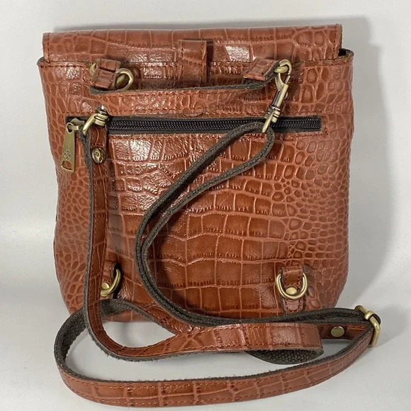 Patricia Nash Crossbody/Backpack British Tan Leather Bag EUC - Picture 3 of 10